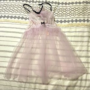 Lilac and black babydoll top